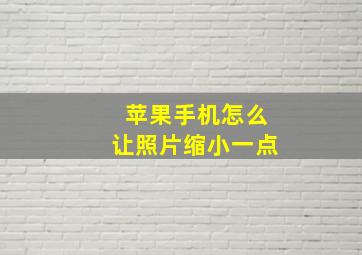 苹果手机怎么让照片缩小一点