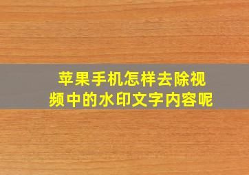 苹果手机怎样去除视频中的水印文字内容呢