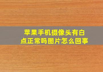 苹果手机摄像头有白点正常吗图片怎么回事