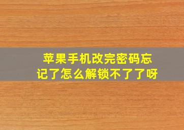 苹果手机改完密码忘记了怎么解锁不了了呀