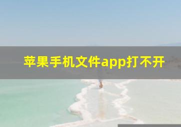 苹果手机文件app打不开