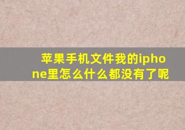 苹果手机文件我的iphone里怎么什么都没有了呢