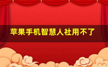 苹果手机智慧人社用不了