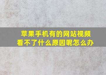 苹果手机有的网站视频看不了什么原因呢怎么办