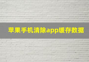 苹果手机清除app缓存数据