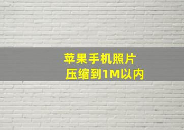 苹果手机照片压缩到1M以内