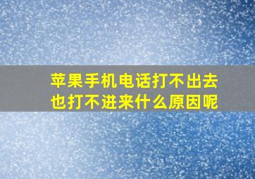 苹果手机电话打不出去也打不进来什么原因呢