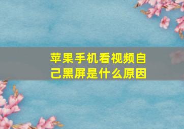 苹果手机看视频自己黑屏是什么原因