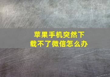 苹果手机突然下载不了微信怎么办