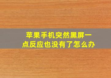 苹果手机突然黑屏一点反应也没有了怎么办