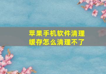 苹果手机软件清理缓存怎么清理不了