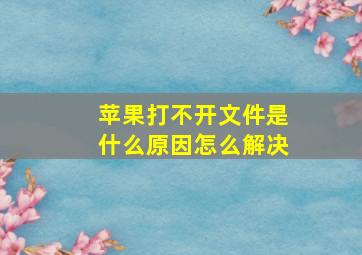 苹果打不开文件是什么原因怎么解决