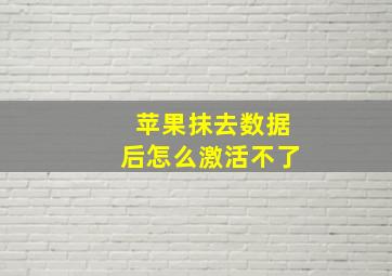 苹果抹去数据后怎么激活不了