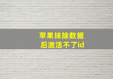 苹果抹除数据后激活不了id