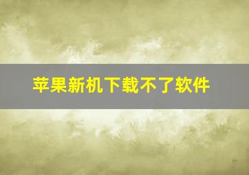 苹果新机下载不了软件