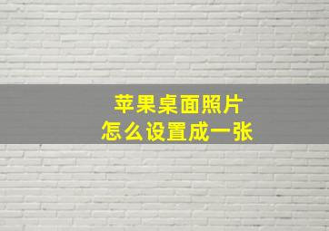 苹果桌面照片怎么设置成一张