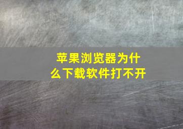 苹果浏览器为什么下载软件打不开