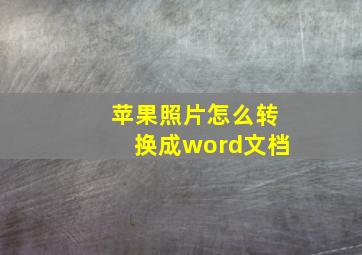 苹果照片怎么转换成word文档