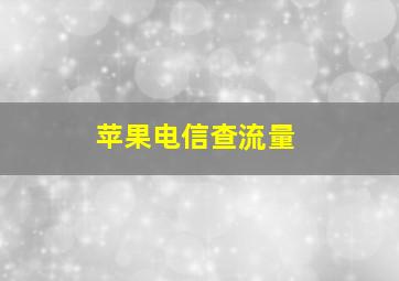 苹果电信查流量