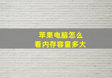 苹果电脑怎么看内存容量多大