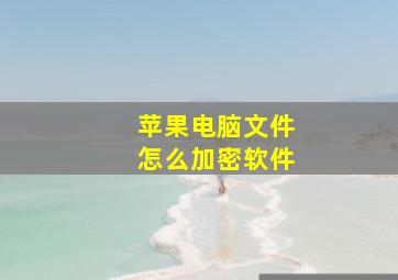 苹果电脑文件怎么加密软件