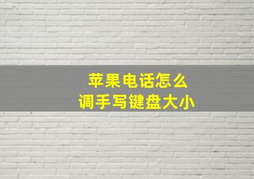 苹果电话怎么调手写键盘大小