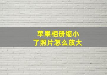 苹果相册缩小了照片怎么放大