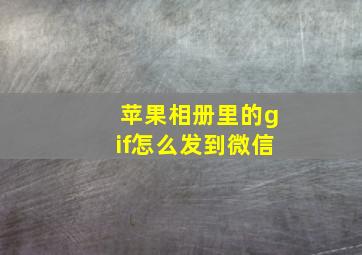 苹果相册里的gif怎么发到微信