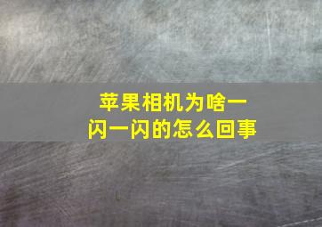 苹果相机为啥一闪一闪的怎么回事