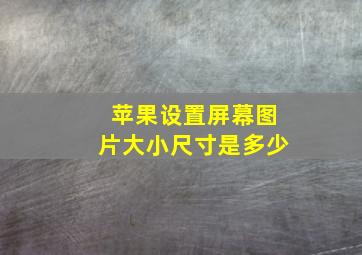 苹果设置屏幕图片大小尺寸是多少