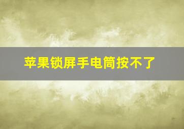 苹果锁屏手电筒按不了