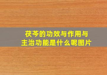 茯芩的功效与作用与主治功能是什么呢图片