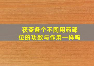 茯苓各个不同用药部位的功效与作用一样吗