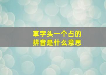 草字头一个占的拼音是什么意思