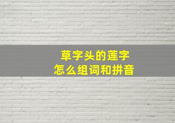 草字头的莲字怎么组词和拼音