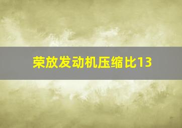 荣放发动机压缩比13