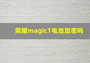 荣耀magic1电池加密吗