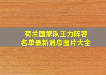 荷兰国家队主力阵容名单最新消息图片大全