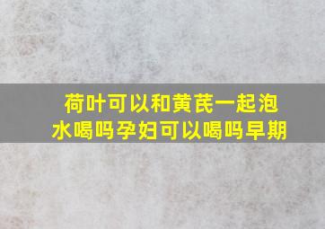 荷叶可以和黄芪一起泡水喝吗孕妇可以喝吗早期