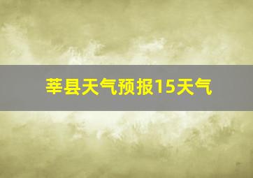 莘县天气预报15天气