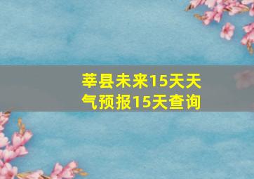 莘县未来15天天气预报15天查询