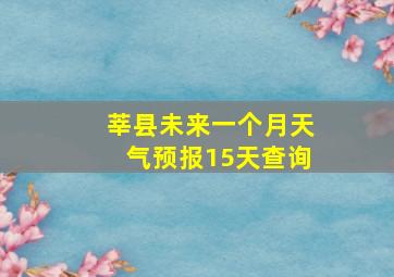 莘县未来一个月天气预报15天查询