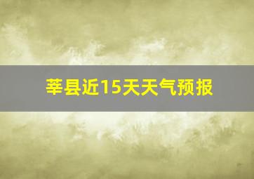 莘县近15天天气预报