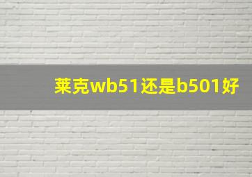 莱克wb51还是b501好