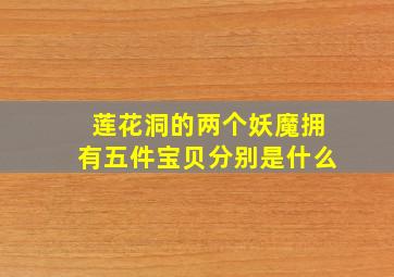 莲花洞的两个妖魔拥有五件宝贝分别是什么