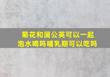 菊花和蒲公英可以一起泡水喝吗哺乳期可以吃吗