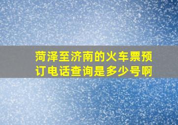 菏泽至济南的火车票预订电话查询是多少号啊