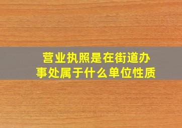 营业执照是在街道办事处属于什么单位性质