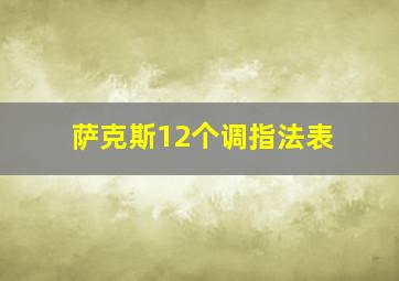 萨克斯12个调指法表