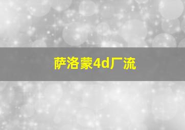 萨洛蒙4d厂流